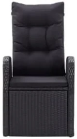 Set da pranzo da giardino 7 pz con cuscini nero
