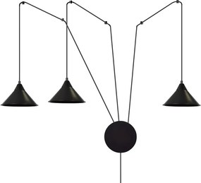 Lampada a sospensione 3xE27 ABRAMO 3 Nera
