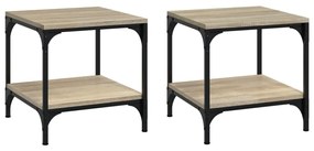 Tavolini 2pz rovere sonoma 40x40x40 cm in legno multistrato