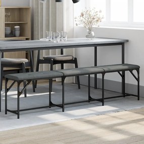 Panca Da Pranzo Grigio Scuro 186x32x45 Cm İn Acciaio E Tessuto /