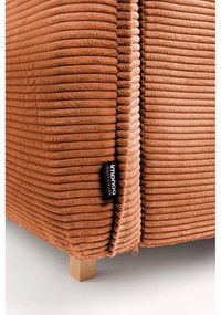 Divano angolare arancione allungabile (con penisola a destra/a forma di "U") con rivestimento in velluto a coste Tori – Bonami Selection