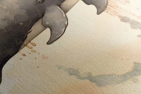 Quadro su tela – Balena sognante al tramonto
