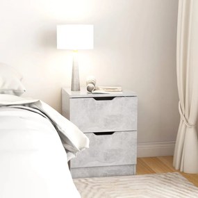 Comodino Grigio Cemento 40x40x50 Cm İn Legno Multistrato /