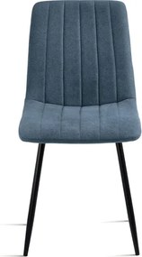Sedia da pranzo in tessuto Blu gambe metallo nere - KOLE 2 sedie