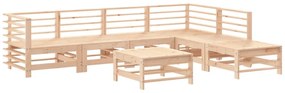 Set salotto da giardino 7 pz in legno massello di pino