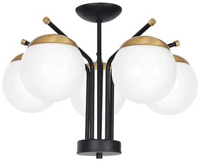 Lampadario a sospensione con supporto rigido CARINA 5xE14/40W/230V nero