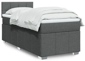 Giroletto A Molle Con Materasso Grigio Scuro 80x200 Cm Tessuto /