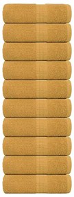 Asciugamani Per Sapone 10 Pz Oro 30x30cm 360 G/m² 100% Cotone /