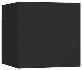 Armadietto a parete per tv nero 30,5x30x30 cm