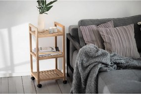 Scaffale da bagno in legno di acacia con tre ripiani su ruote 35x72 cm Acina - Wenko