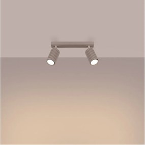 Faretto grigio tortora in metallo 6,5x30 cm Gleam – Sollux