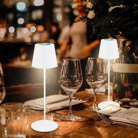 Briloner 7510016 - Lampada da tavolo LED RGBW CALIDA dimmerabile 2,5W/5V IP44 1200 mAh bianca