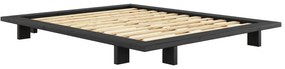 Letto matrimoniale nero in legno di pino con griglia 160x200 cm Japan - Karup Design