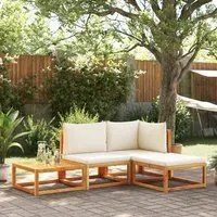 Set Divani da Giardino 4pz con Cuscini Legno Massello di Acacia 3278870