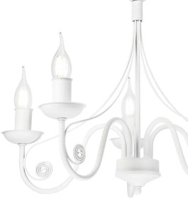 Lampadario a sospensione con catena DONATO 5xE14/40W/230V bianco