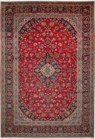 Kashan Tappeto 270x400 Rosso (Iran) Annodato A Mano