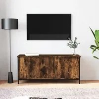 Mobile TV con Ante Rovere Fumo 102x35x45 cm Legno Multistratocod mxl 73417