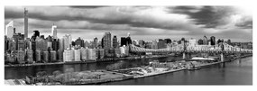 Stampa su tela Panorama citta' b&w, multicolore 180 x 64 cm