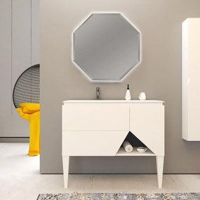 Mobile bagno sospeso con lavabo L 105 x H 55 x P 45.3 cm bianco opaco per vasca a sinistra Vintage