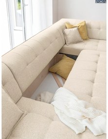 Divano letto angolare beige (angolo destro/"U") Dazzling Daisy - Miuform