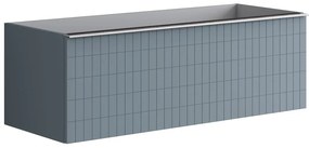 Mobile da bagno sotto lavabo Pixel grid blu laccato opaco L 120 x H 40 x P 45.5 cm 2 cassetti, lavabo non incluso
