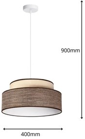 Lampadario a sospensione con filo GRACE 1xE27/60W/230V diametro 40 cm color crema/marrone