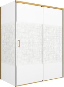 Porta doccia scorrevole L 158-159.5 cm x H 200 cm per nicchia in vetro smerigliato SP. 6 mm, profilo dorato, serie Jazz