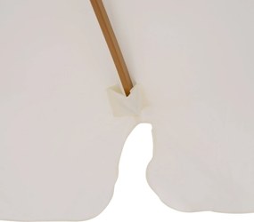 Ombrellone da Giardino con Doppio Tettuccio Ø325x250 cm in Legno di Bambù e Poliestere Crema...