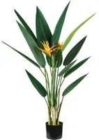 Pianta Artificiale Strelitzia H120 cm con Vaso Verde