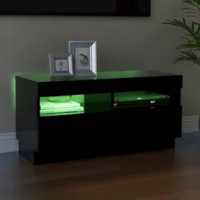 Mobile porta tv con luci led nero 80x35x40 cm