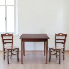 Sedia da cucina con seduta legno LOIRE Noce SET 2 PZ