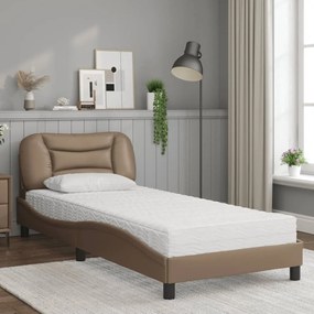 Letto con materasso cappuccino 90x200 cm in similpelle