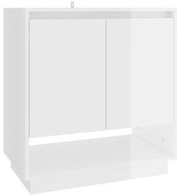 Credenza Bianco Lucido 70x41x75 cm in Truciolato