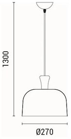 Lampadario a sospensione con filo 1xE27/15W/230V giallo pr. 27 cm