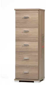 Cassettiera in legno con 5 cassetti 32x91h cm Larice Grigio