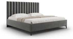 Letto matrimoniale imbottito grigio con contenitore con griglia 180x200 cm Casey - Mazzini Beds