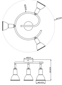 Globo 54648-3 - Faretto 3xE14/40W