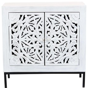 OHM - comò con decoro 2 ante legno e ferro