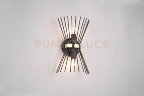 Rod applique bacchette di metallo nero e oro a bi-emissione h. 31cm...