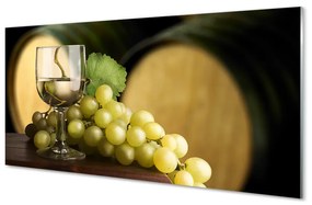 Quadro vetro acrilico Un bicchiere di uva a botte 100x50 cm