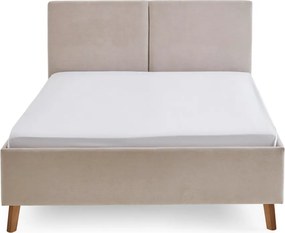 Letto matrimoniale imbottito beige con rete inclusa 140x200 cm Piano – Meise Möbel