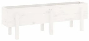 Fioriera Rialzata da Giardino Bianca 121x30x38 cm Massello Pino