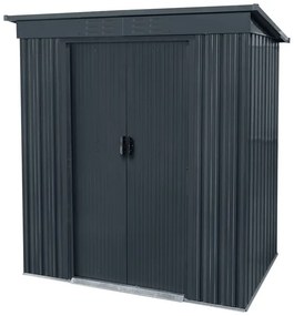 Casetta da giardino in acciaio antracite 1.1 x 1.7 m, superficie esterna 1.59 m² e spessore parete 0.3 mm, senza pavimento porta scorrevole, NATERIAL Orizaba