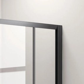 Box doccia angolare 90x90 cm nero opaco modello KF1000B - KAMALU