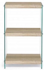 Libreria LINE KENYA in vetro e legno nobilitato 40x30x70 cm