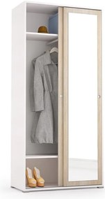Armadio per vestiti con porta scorrevole bianco L 90 x P 45 x H 195 cm