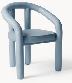 Sedia con braccioli in velluto Calan