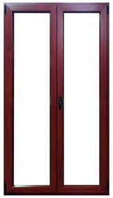 Portafinestra in PVC rovere dorato L 120 x H 220 cm, 2 ante apertura a destra