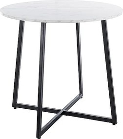 Tavolo Luna effetto marmo bianco/nero - ø90/h76 cm