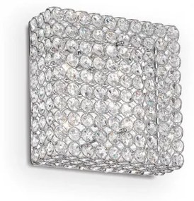 Ideal Lux -  Lampada da parete/soffitto ADMIRAL PL4  - Lampada da parete/soffitto con cristallo molato. Varianti: oro o cromo. Diffusore composto da anelli in metallo saldati tra loro.